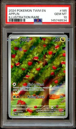PSA 10 GEM MINT Applin 185/167 ILLUSTRATION RARE HOLO Pokemon Card 534 - Image 1