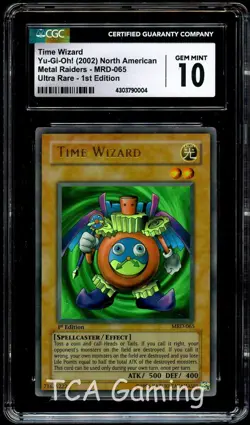 CGC 10 GEM MINT Time Wizard MRD-065 ULTRA RARE 1st Edition MRD Yugioh Card 004 - Image 1