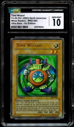 CGC 10 GEM MINT Time Wizard MRD-065 ULTRA RARE 1st Edition MRD Yugioh Card 004 - Image 2