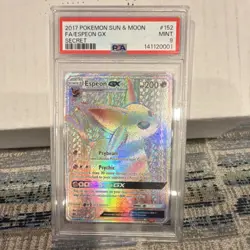 Pokemon Espeon GX Secret Rare Full Art Holo 152/149 SM Base Set 200 HP PSA 9 TCG - Image 1