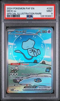 2024 POKEMON PAF EN-PALDEAN FATES SPECIAL ILLUSTRATION RARE #232 MEW EX PSA 9 - Image 1