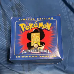 1999 Pokemon CHARIZARD 23k Gold Plated Trading Card Burger King blue Open Box - Image 2