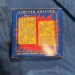 1999 Pokemon CHARIZARD 23k Gold Plated Trading Card Burger King blue Open Box - Image 3
