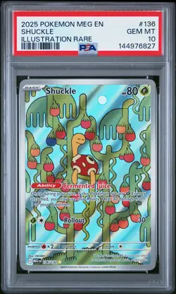 2025 POKEMON MEG EN-MEGA EVOLUTION ILLUSTRATION RARE #136 SHUCKLE PSA 10 - Image 1