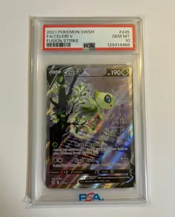 Celebi V 245/264 Pokemon TCG Fusion Strike Alternate Art PSA Gem 10 - Image 1