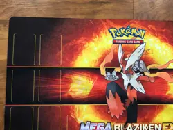 Pokemon Mega Blaziken EX Premiun Collection Playmat Card Play Mat Rubber Back 5A - Image 2