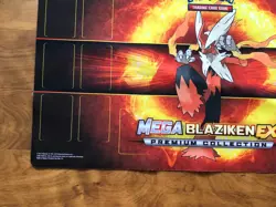 Pokemon Mega Blaziken EX Premiun Collection Playmat Card Play Mat Rubber Back 5A - Image 3