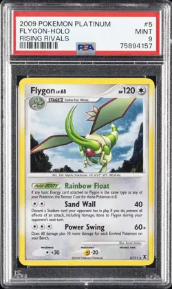 2009 POKEMON PLATINUM RISING RIVALS #5 FLYGON-HOLO PSA 9 - Image 1