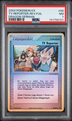 2004 Pokemon EX - TV Reporter #88 Reverse Foil Dragon Set PSA 7 NEAR MINT GERMAN - Image 1