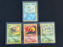 Pokemon TCG Fossil Set Rare Bundle: Vaporeon Holo, Flareon, Pinsir, Victreebel - Image 1