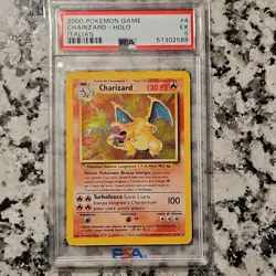 Pokemon TCG Base Set Charizard Holo Rare Italian PSA 5 004/102 2000 - Image 1