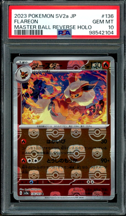 PSA 10 Gem Mint JPN Flareon Master Ball Reverse S&V 151 136/165 Pokemon - Image 1