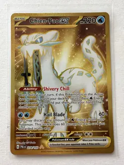 Chien-Pao ex 274/193 Paldea Evolved Gold Art Rare Pokemon TCG - Image 1
