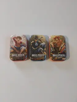 Set of 3 One Piece Card Game Vol.2 Mini-Tins FULL SET NEW SEALED Ace Luffy Sabo - Image 1