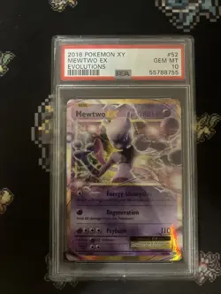 Pokemon Mewtwo EX Holo Ultra Rare TCG Card Evolutions 52/108 PSA 10 - Image 1