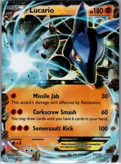 Lucario EX 54/111 XY - Furious Fists - Pokemon Card - NM - Image 1