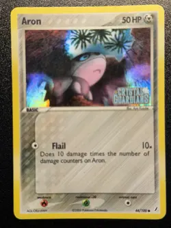 Aron (44/100) EX Crystal Guardians Stamped Reverse Holo Pokemon Card - Image 1