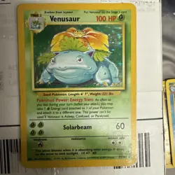 Pokemon Venusaur Base Set 15/102 Holo Rare 100 HP Stage 2 Pokemon TCG Card - Image 2