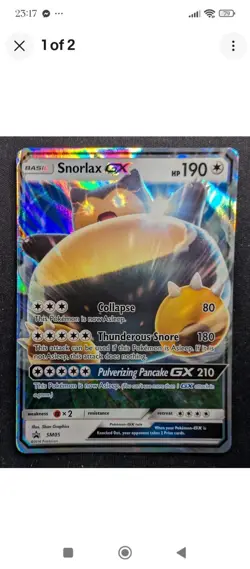 Snorlax GX SM05 Pokemon Sun Moon Promo 2016 TCG Card - Image 1