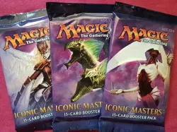 MTG Magic The Gathering ICONIC MASTERS New Sealed Booster ALL 3 PACK ART - Image 1