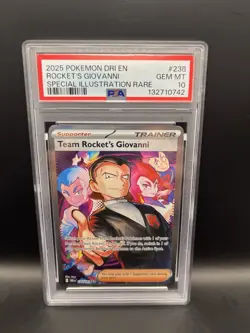 PSA 10 GEM MINT Team Rocket's Giovanni 238/182 Pokemon Destined Rivals Full Art - Image 1