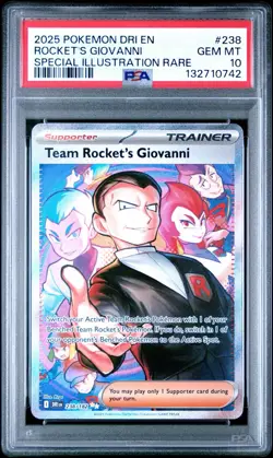 PSA 10 GEM MINT Team Rocket's Giovanni 238/182 Pokemon Destined Rivals Full Art - Image 3