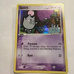 2006 Pokemon EX Crystal Guardians - Spoink Reverse Holo Stamped 62/100 - Image 1
