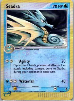 Pokemon TCG Seadra Uncommon Reverse Holofoil Dragon 40/97 HP - Image 1