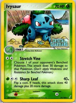 Pokemon TCG Ivysaur Stamped Reverse Holofoil Crystal Guardians 35/100 MP - Image 1
