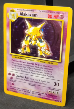 1999 Pokemon Alakazam 1/102 Base Set Holo Rare WOTC Vintage LP - Image 3