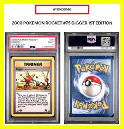 2000 Pokemon (1st Edition) PSA 9 Digger (Rocket's Secret Machine) 75/82 😊 - Image 1