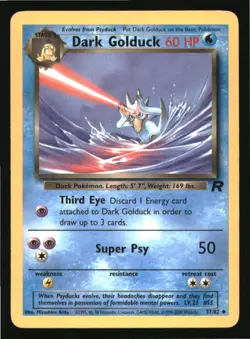 Dark Golduck 37/82 Uncommon Team Rocket Pokemon Unlimited Moderately Played - Image 1