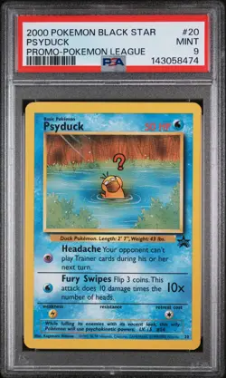2000 POKEMON PROMO BLACK STAR POKEMON LEAGUE #20 PSYDUCK PSA 9 - Image 1