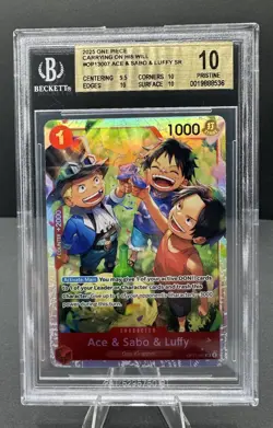ACE & SABO & LUFFY OP13-007 2025 One Piece Carrying On His Will BGS 10 PRISTINE - Image 1