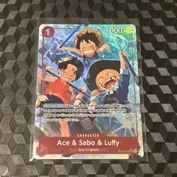 One Piece Carrying on His Will Ace & Sabo & Luffy OP13-007 SR Alt Art NM - Image 1