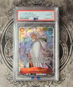 One Piece | Silvers Rayleigh | OP08-118 | MANGA Alt Art (SEC) | PSA 10 - Image 1