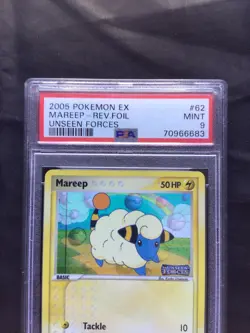 Pokemon Cards: EX Unseen Forces Reverse Holo: Mareep 62/115 PSA 9 - Image 3