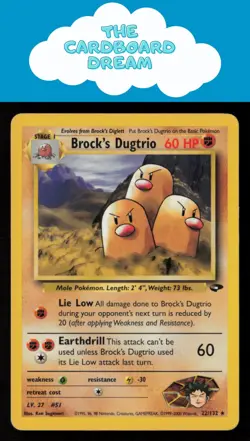 Brock's Dugtrio Gym Challenge #022/132 NON-HOLO Rare MP Pokemon Card WotC - Image 1