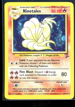 Ninetales - 13/130 - Pokemon Base Set 2 Holo Rare Card WOTC NM- - Image 1
