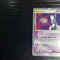 2003 Pokemon Mewtwo EX TCG Holo 101/109 1 Hand Swirl 3 Partial Swirls - Image 2