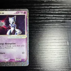 2003 Pokemon Mewtwo EX TCG Holo 101/109 1 Hand Swirl 3 Partial Swirls - Image 3