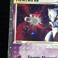 2003 Pokemon Mewtwo EX TCG Holo 101/109 1 Hand Swirl 3 Partial Swirls - Image 4