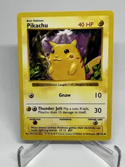 Pokemon Pikachu TCG Base Set Shadowless Common Card 58/102 Red Cheeks LP WOTC - Image 1
