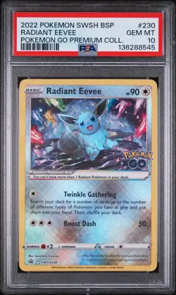 2022 POKEMON SWSH BLACK STAR PROMO #230 RADIANT EEVEE PSA 10 - Image 1