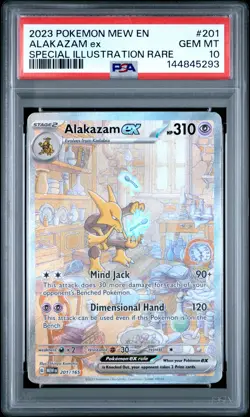 2023 POKEMON MEW EN-151 SPECIAL ILLUSTRATION RARE #201 ALAKAZAM EX PSA 10 - Image 1