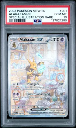 2023 POKEMON MEW EN-151 SPECIAL ILLUSTRATION RARE #201 ALAKAZAM EX PSA 10 - Image 1