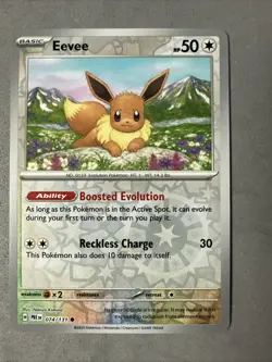 Pokemon TCG * SV Prismatic Evolutions * 074/131 Eevee C REVERSE HOLO * FRESH PK - Image 1