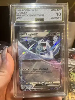 2025 Pokemon Pre En-Prismatic Evolutions #082 Lugia Ex AGS 10 Gem Mint - Image 1