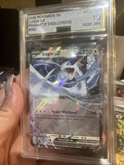 2025 Pokemon Pre En-Prismatic Evolutions #082 Lugia Ex AGS 10 Gem Mint - Image 2