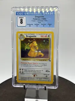 1999 Pokemon Fossil Holo #4 Dragonite CGC 8 NM MINT 4/62 - Image 1